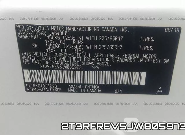 2T3RFREV5JW805973 фото 10