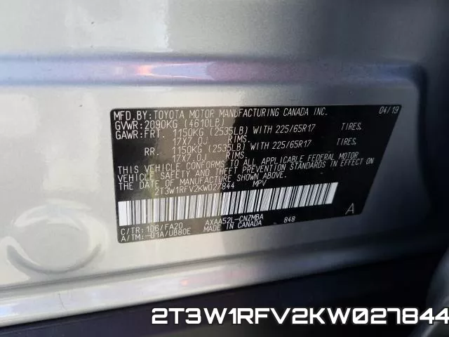 2T3W1RFV2KW027844 фото 2