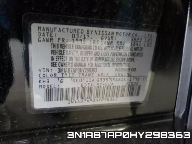 3N1AB7AP0HY298363 фото 2