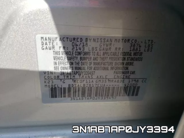 3N1AB7AP0JY3394 фото 2