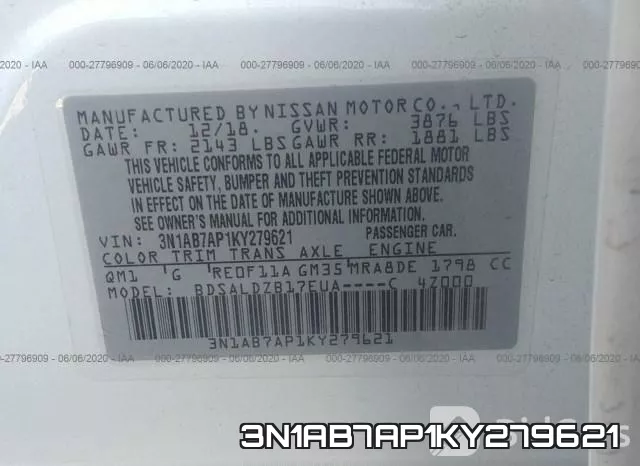 3N1AB7AP1KY279621 фото 10