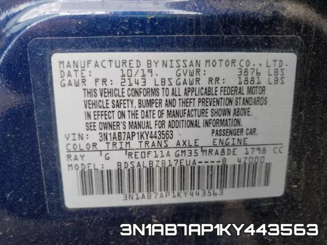 3N1AB7AP1KY443563 фото 2