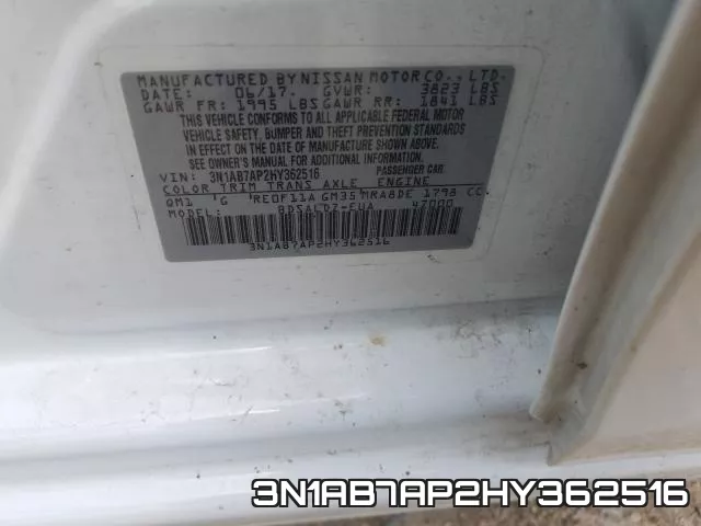 3N1AB7AP2HY362516 фото 2