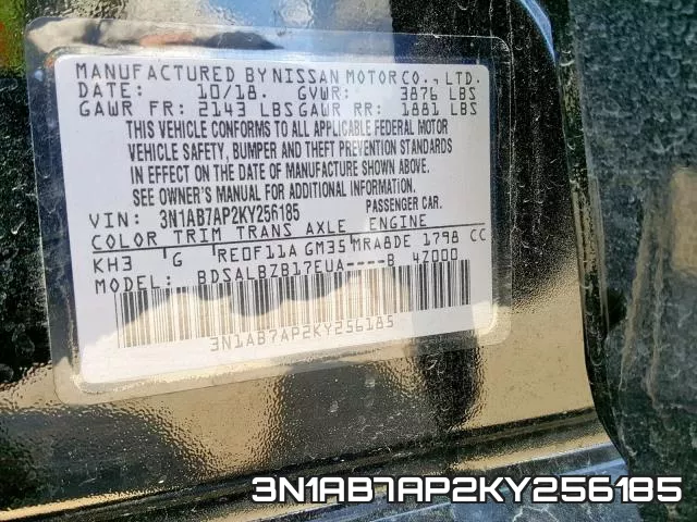 3N1AB7AP2KY256185 фото 2