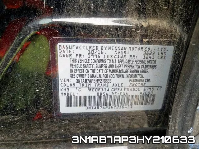 3N1AB7AP3HY210633 фото 2
