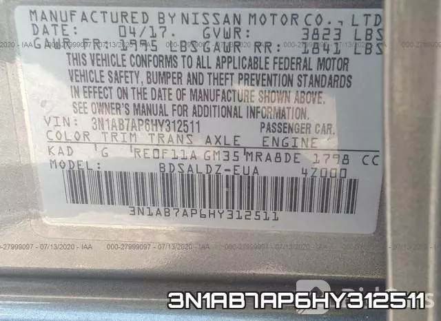 3N1AB7AP6HY312511 фото 10