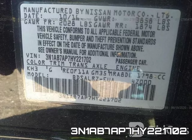3N1AB7AP7HY221702 фото 9