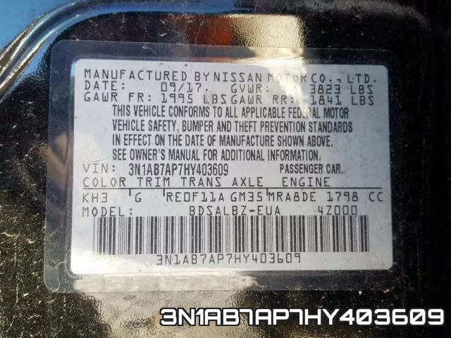 3N1AB7AP7HY403609 фото 2