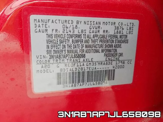 3N1AB7AP7JL658098 фото 2