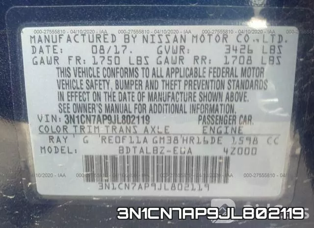 3N1CN7AP9JL802119 фото 10