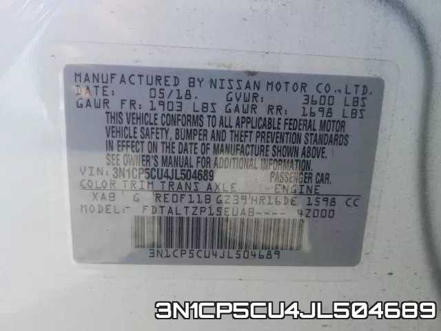 3N1CP5CU4JL504689 фото 2