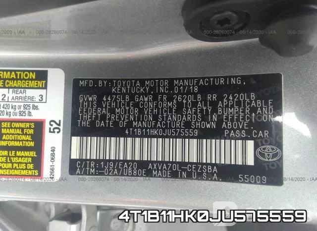 4T1B11HK0JU575559 фото 10