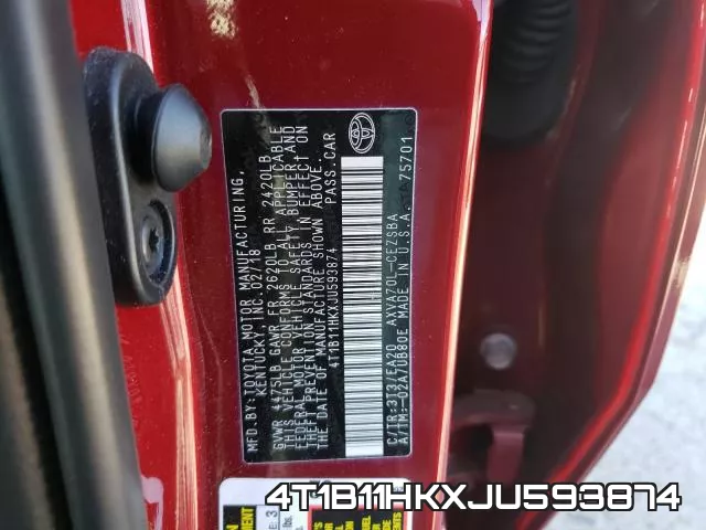 4T1B11HKXJU593874 фото 2