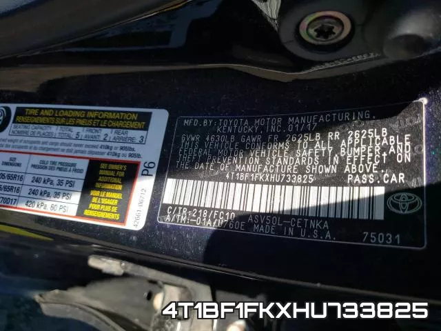 4T1BF1FKXHU733825 фото 2