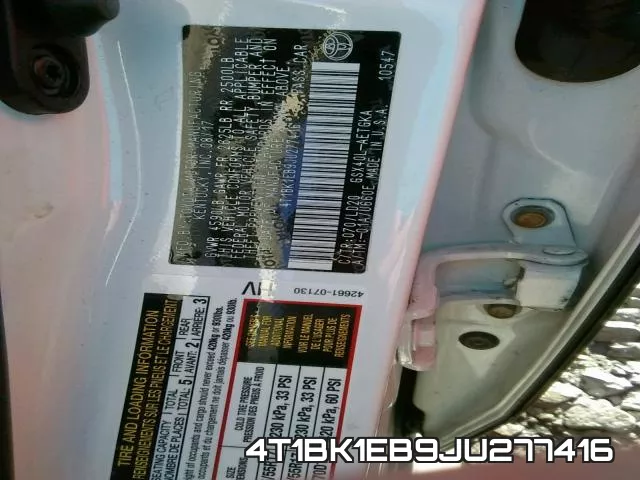 4T1BK1EB9JU277416 фото 2