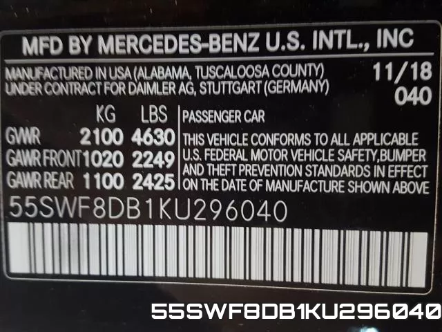 55SWF8DB1KU296040 фото 2