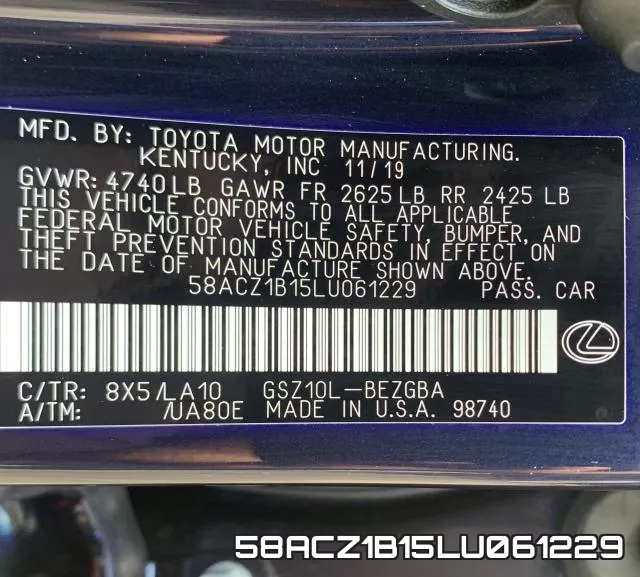 58ACZ1B15LU061229 фото 2