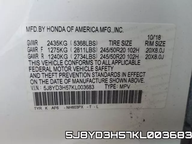 5J8YD3H57KL003683 фото 2