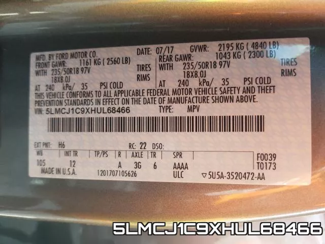 5LMCJ1C9XHUL68466 фото 2