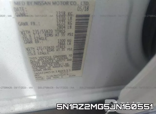 5N1AZ2MG5JN160551 фото 10