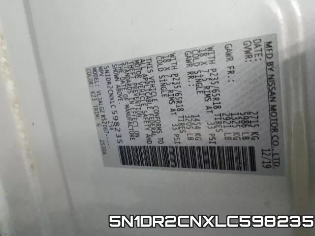 5N1DR2CNXLC598235 фото 2