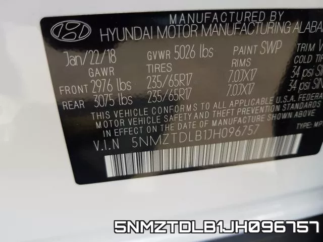 5NMZTDLB1JH096757 фото 2