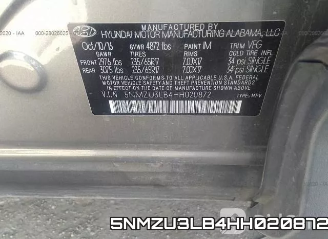 5NMZU3LB4HH020872 фото 10