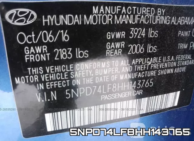 5NPD74LF8HH143765 фото 10