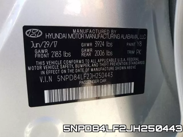 5NPD84LF2JH250443 фото 2