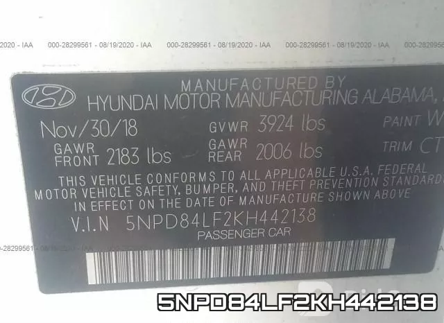 5NPD84LF2KH442138 фото 10