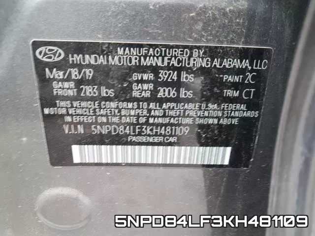 5NPD84LF3KH481109 фото 2