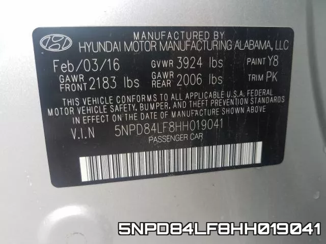 5NPD84LF8HH019041 фото 2