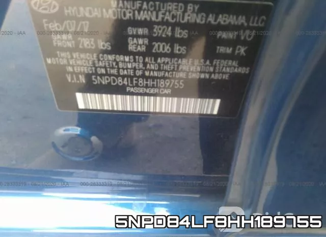 5NPD84LF8HH189755 фото 10