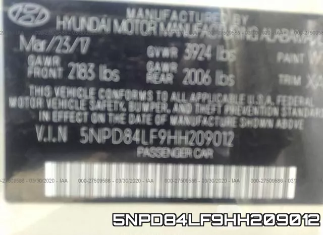 5NPD84LF9HH209012 фото 10
