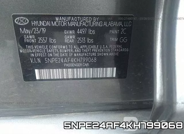 5NPE24AF4KH799068 фото 10