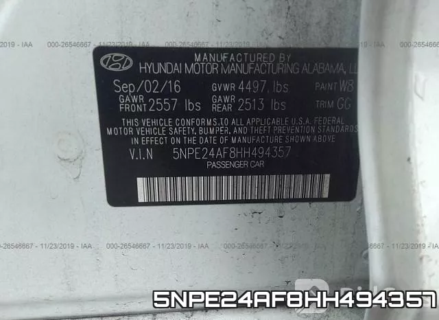 5NPE24AF8HH494357 фото 10