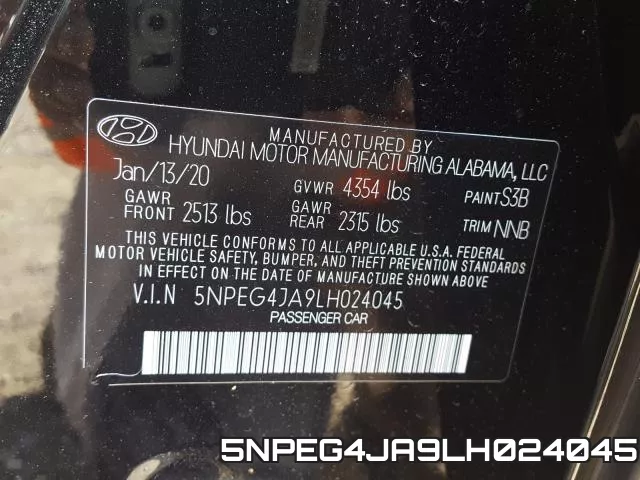 5NPEG4JA9LH024045 фото 2