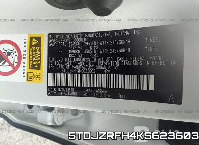 5TDJZRFH4KS623603 фото 10