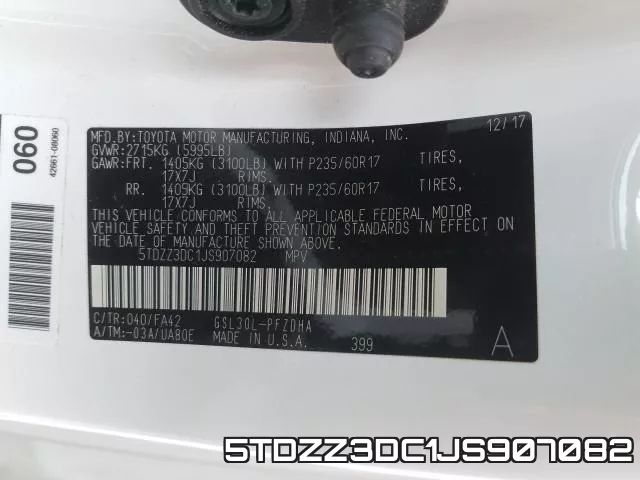5TDZZ3DC1JS907082 фото 2