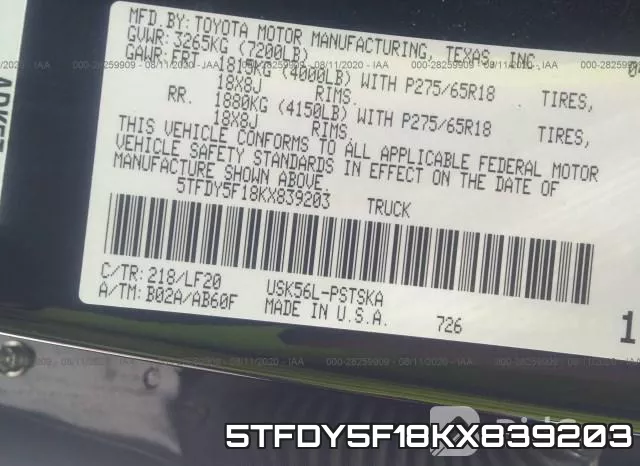 5TFDY5F18KX839203 фото 10