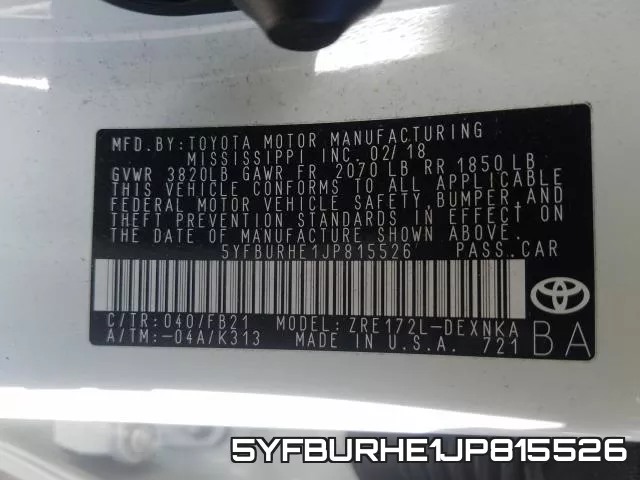 5YFBURHE1JP815526 фото 2