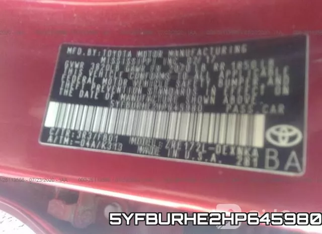 5YFBURHE2HP645980 фото 10