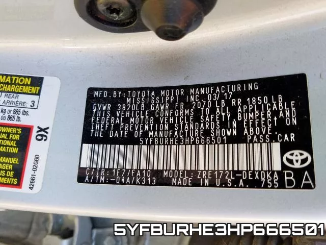 5YFBURHE3HP666501 фото 2