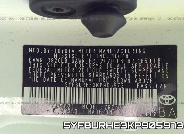5YFBURHE3KP905973 фото 10