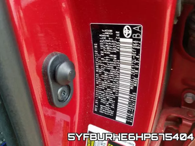5YFBURHE6HP675404 фото 2