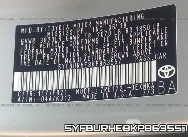 5YFBURHE8KP863557 фото 10
