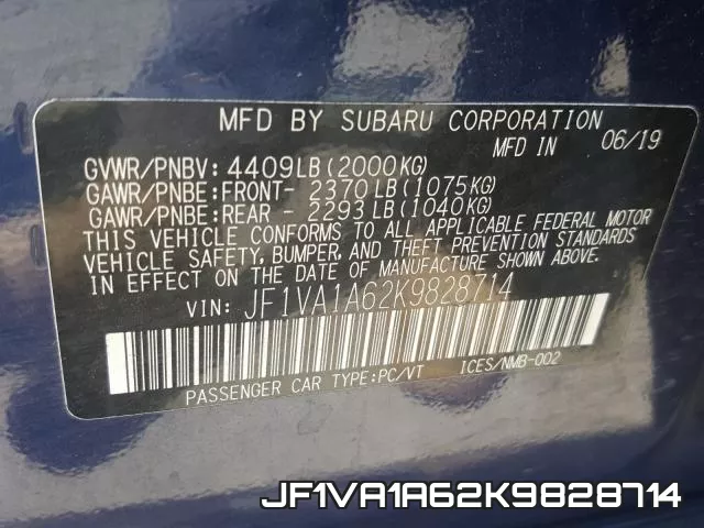JF1VA1A62K9828714 фото 2