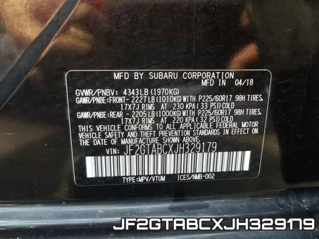 JF2GTABCXJH329179 фото 2