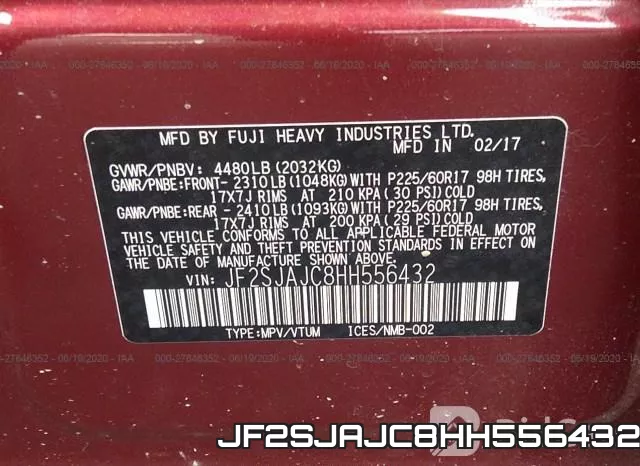 JF2SJAJC8HH556432 фото 10