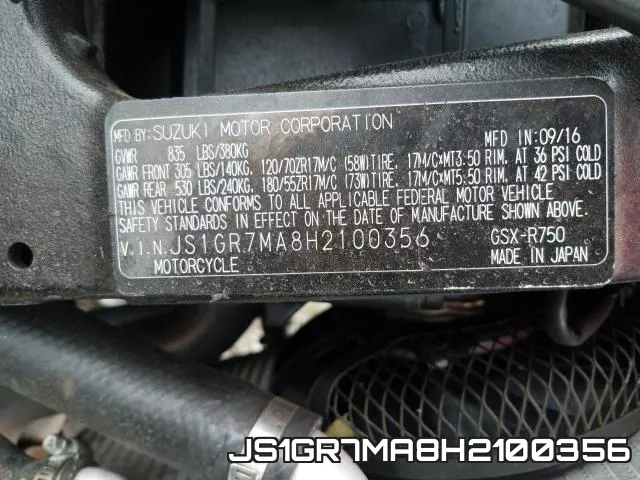 JS1GR7MA8H2100356 фото 2